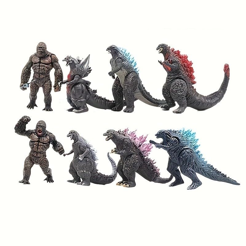 The King of Monster toys Movable Joint Action Figures, Mini Dinosaur Playsets Kids Birthday Gifts Cake Toppers Pack (Pack of 8 Black) โ image 1