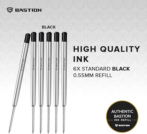 Miniatura 8 de BASTION Bolt Pen | Fibra de carbono y acero inoxidable | Cartucho de tinta extra negra de punta fina (0.020 in) para mujeres y hombres, bolígrafo de