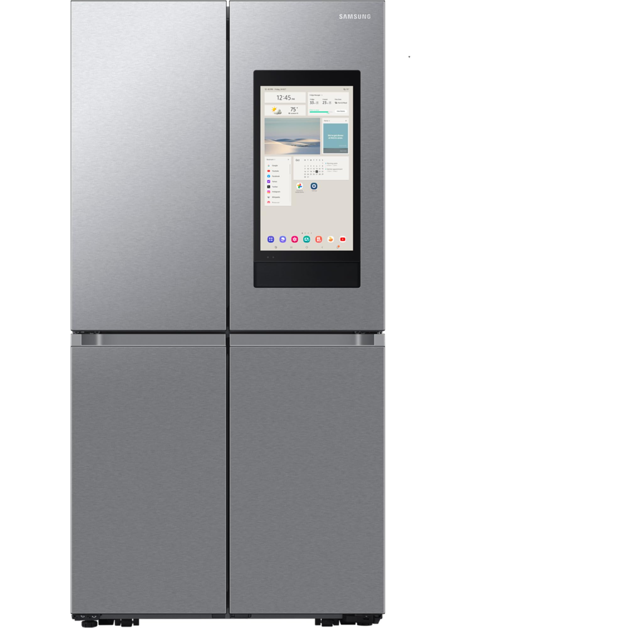 Samsung Réfrigérateur 4 Portes Family Hub AI, Avec AI Vision Inside, Wifi+AI Energy Mode, Centre de Boissons, Dos Métallique, 636 L