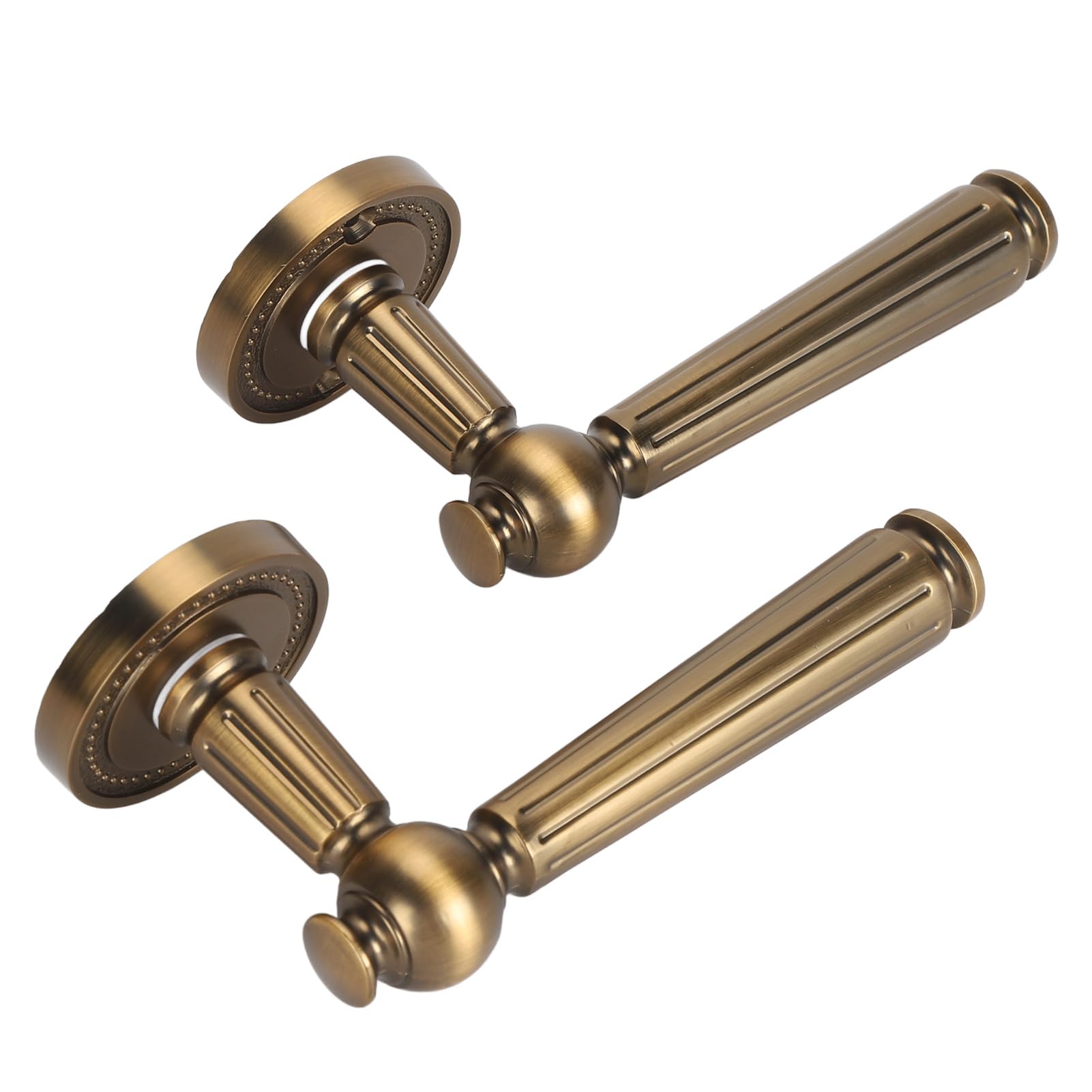 Manija de Puerta Dorada, Construcción de Acero Inoxidable y Cobre Puro, Diseño Ergonómico de Agarre Cómodo, Mecanismo de Bloqueo Silencioso, con Función de Bloqueo Separada,