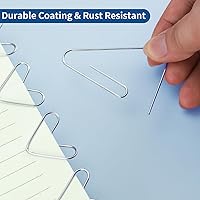 Vista 4 de 1800 Clips de papel de tamaños surtidos grandes, medianos y pequeños, duraderos y resistentes al óxido, clips de papel para oficina, escuela y uso