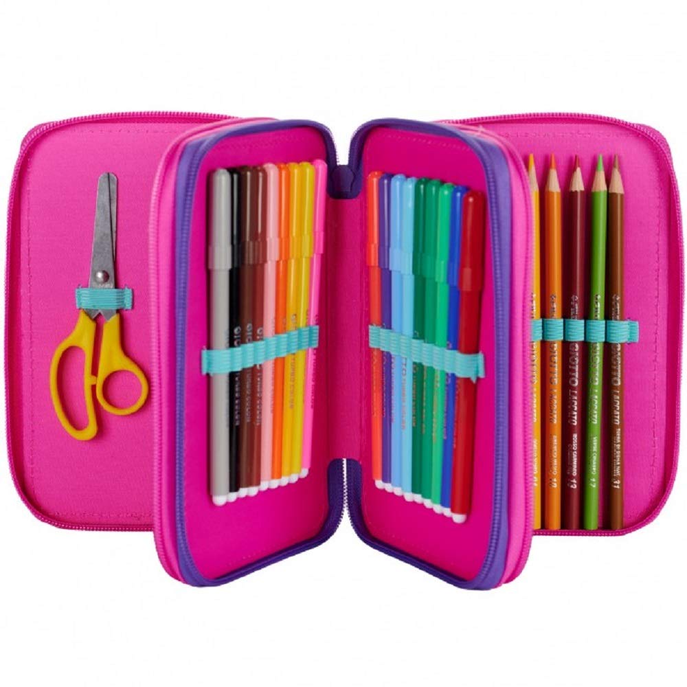 Gopop Schoolpack Zaino Scuola Fashion Estensibile 43x31x17 cm + Astuccio 3 Zip Completo