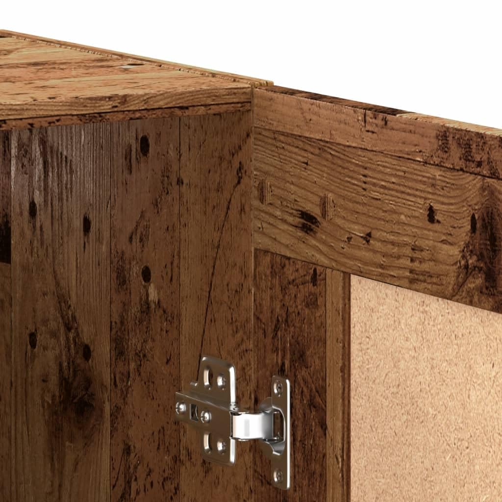 vidaXL Wandschrank Altholz-Optik 69,5x34x90 cm Holzwerkstoff, Schrank, Hängeschrank, Beistellschrank, Lagerschrank, Hängewandschrank, Schwebeschrank