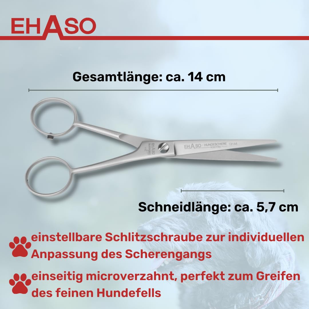 EHASO Premium Pfotenschere 14 cm gerade für Hunde | Schere, Klein und Präzise | Pfotenschere in Spitzenqua