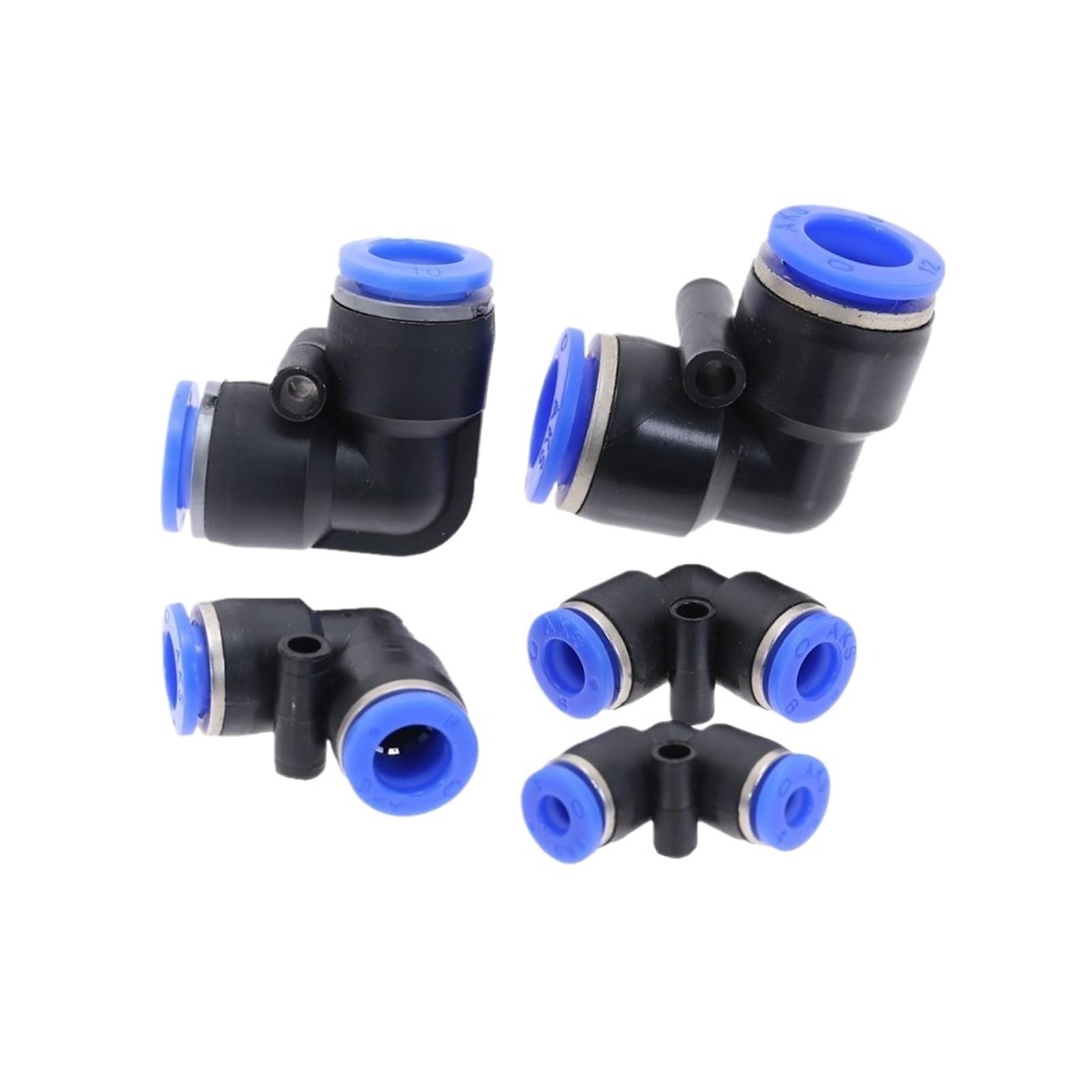Conectores de tubería PV de 2 vías, Accesorios neumáticos de plástico de 4 mm, 6 mm y 8 mm, Rectos, de inserción rápida, con Bloqueo Deslizante, 50/100 Unidades(8mm(100PCS))