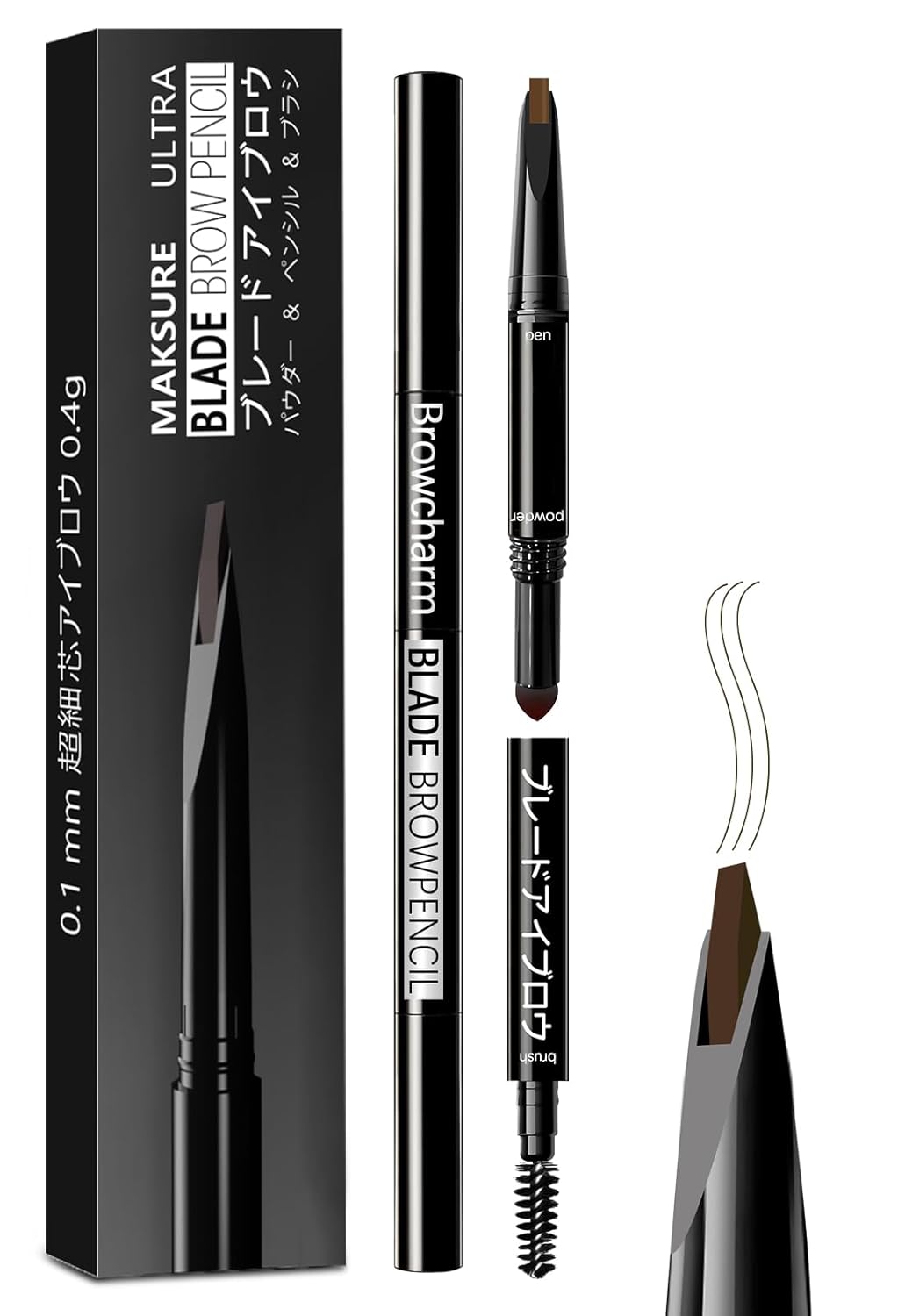 Browcharm Microblading Eyebrow Pencil,0.1mm Ultra-Fine Tip,3-in-1 Waterproof Eyebrow Pencil,with Eyebrow Powder&Eyebrow Brush,Hair-Like Strokes,Shapes,Fills Brow Makeup (03 Light Brown)