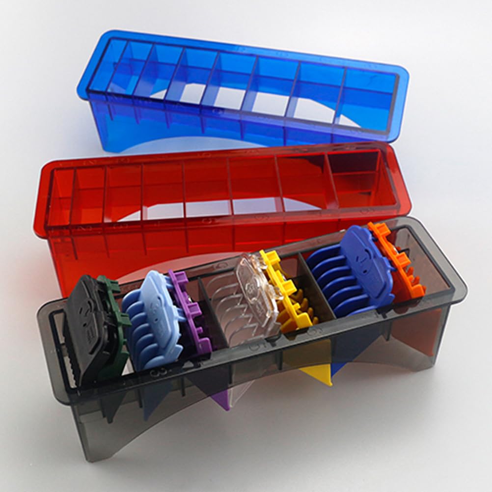 minkissy Hair Clipper Comb Box Guide Comb Storage Holder Clipper Guard Organizer Box Clipper Guard Case Red Plastic Electric Clippers Protective Box Guide Comb Storage Box