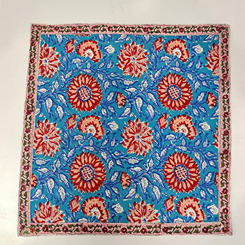 Indianhandicrafts 6 Pc Mix Lot Napkin Hand Made Napkins Set, Cotton Cloth Napkins Set, Boho Cloth Dinner Napkins, Shibori Everyday Napkins Tie Dye Napkin Size 16X16 Inch Printed Napkin 002 #TOP3