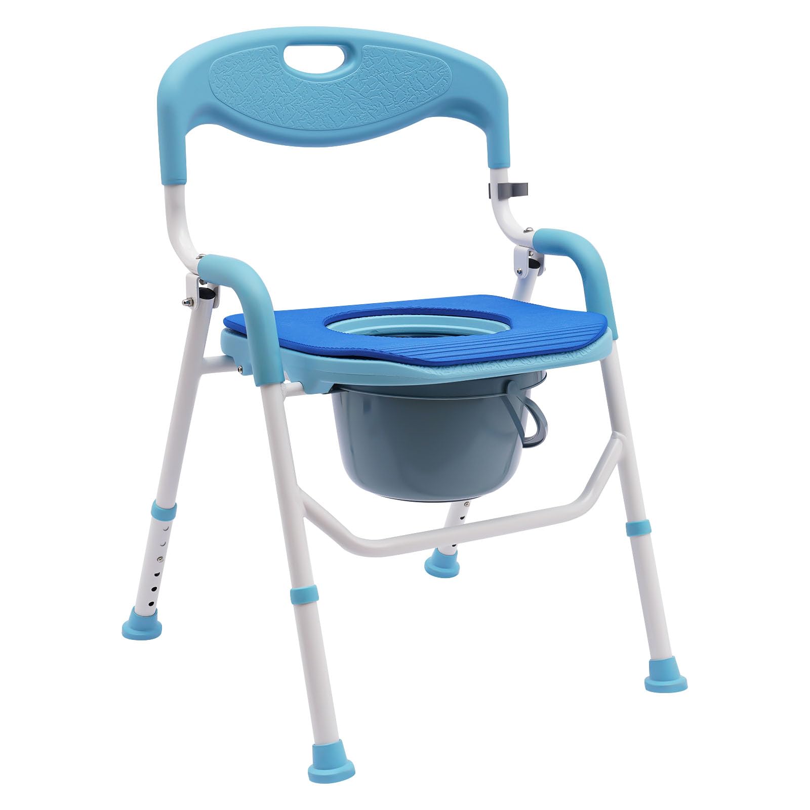 Silla de ducha plegable para personas mayores, asiento de ducha plegable con altura ajustable, silla de inodoro estable con reposabrazos, silla de ducha portátil para mayor comodidad y seguridad