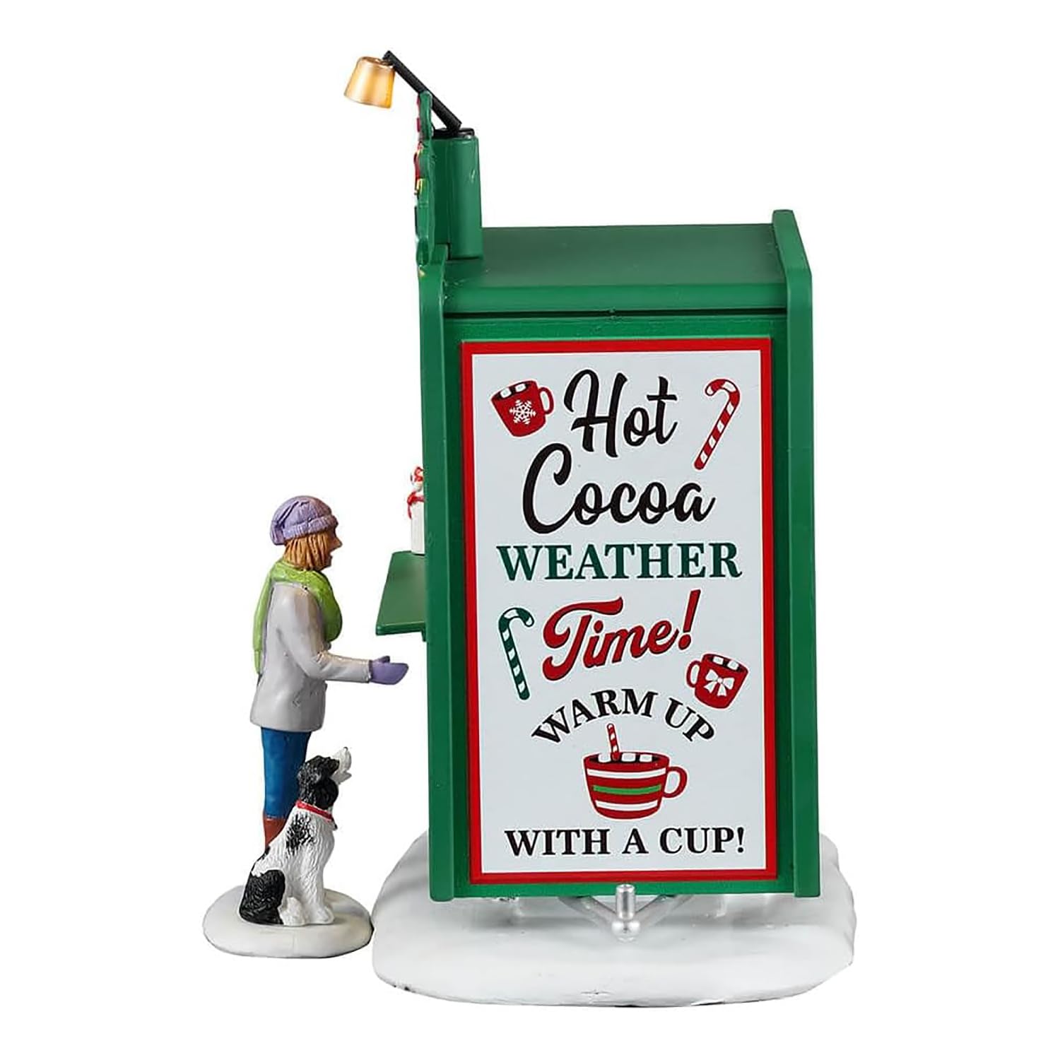 LEMAX Lot de 2 Figurines Lumineuses « Cocoa Express » en résine, Brun, Transparent, 11,7 x 11,7 x 12,8 cm