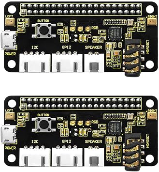KEYESTUDIO ReSpeaker 2-Mic Pi HAT Shield for Raspberry Pi 4/4B/ Pi 3 3B /2B