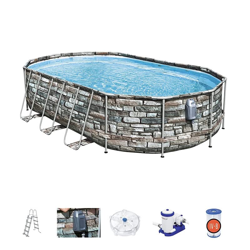 FunZone Home Portable Swimming Pool for Garden & Terrace 20 ft x 12 Ft x 4 Ft (56719)