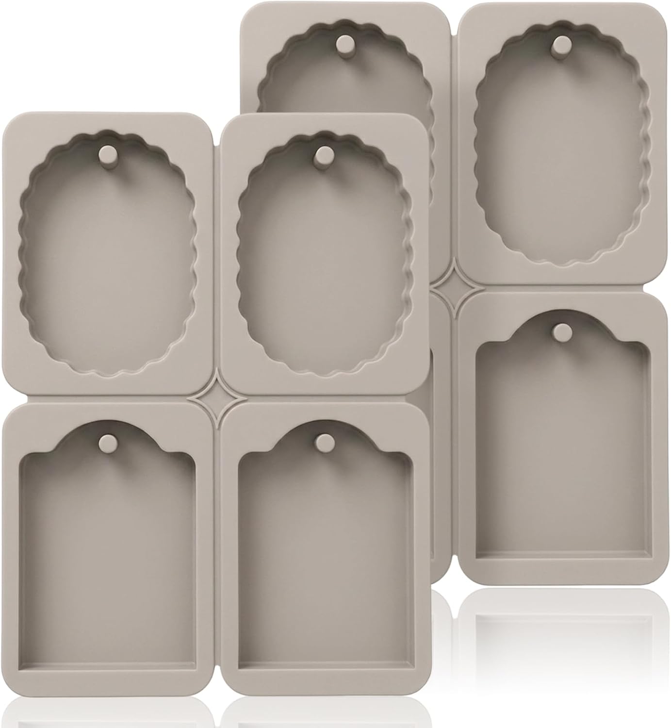 2 Pcs Epoxy Resin Molds Resin Keychain Molds Silicone Mold for Craft (Oval)