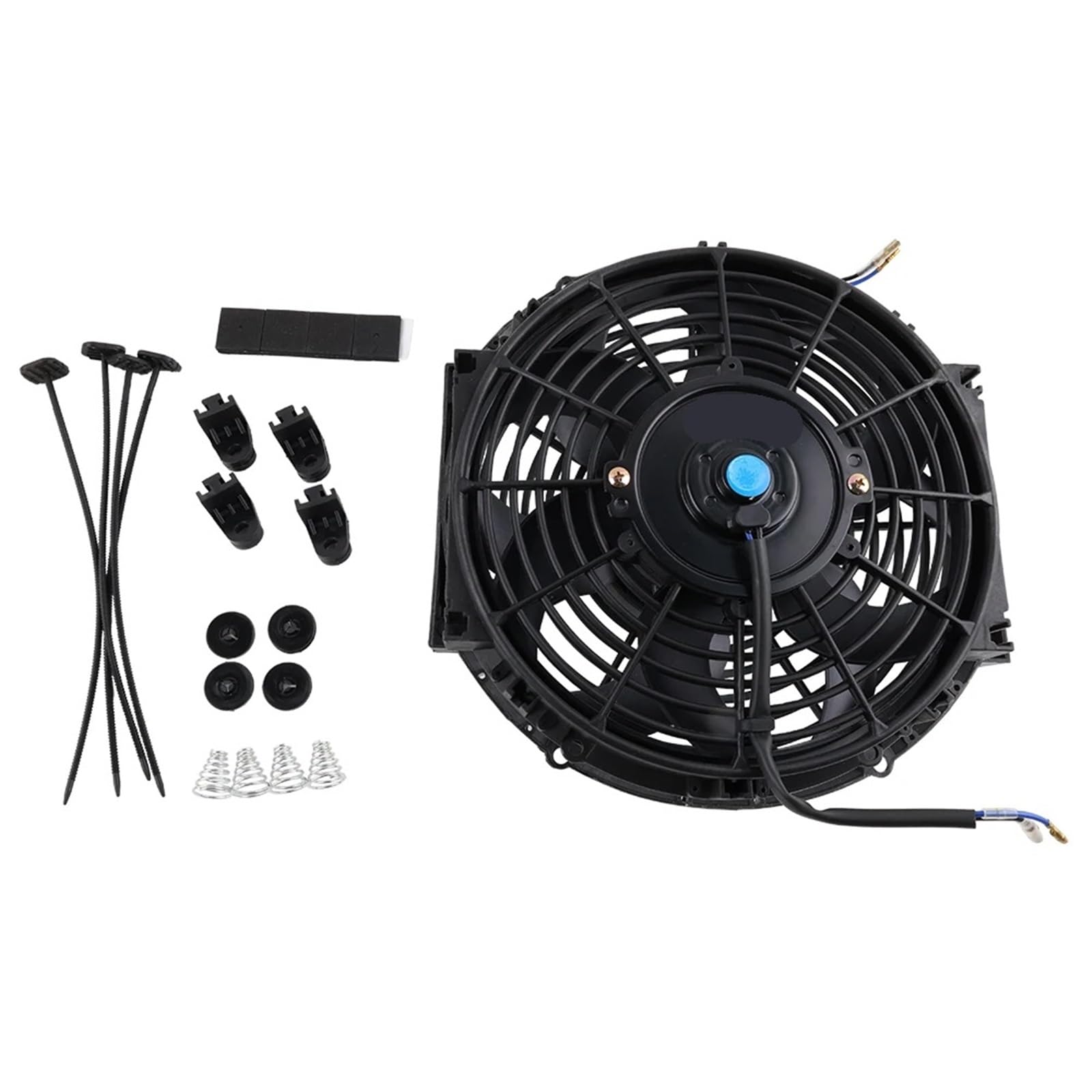 Wentylatory chłodnicy silnika samochodowego Uniwersalny wentylator chłodnicy klimatyzacji samochodowej 7/9/10/12 cali, 2100 obr./min, łopatki, elektryczny zestaw montażowy chłodzenia silnika(10 inch)