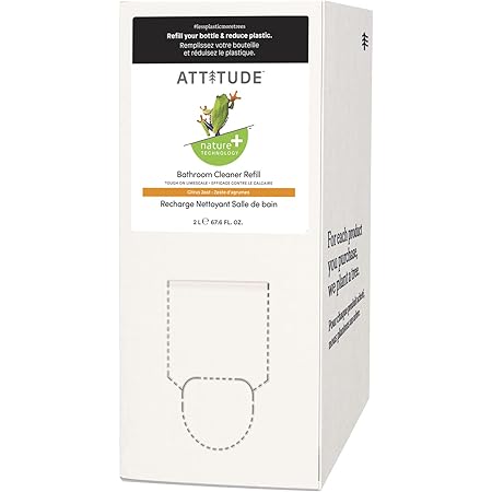 ATTITUDE Multi-Purpose Cleaner With Essential Oils, Made In Based Ingredients Vegan Household Products Refillable Aluminum B