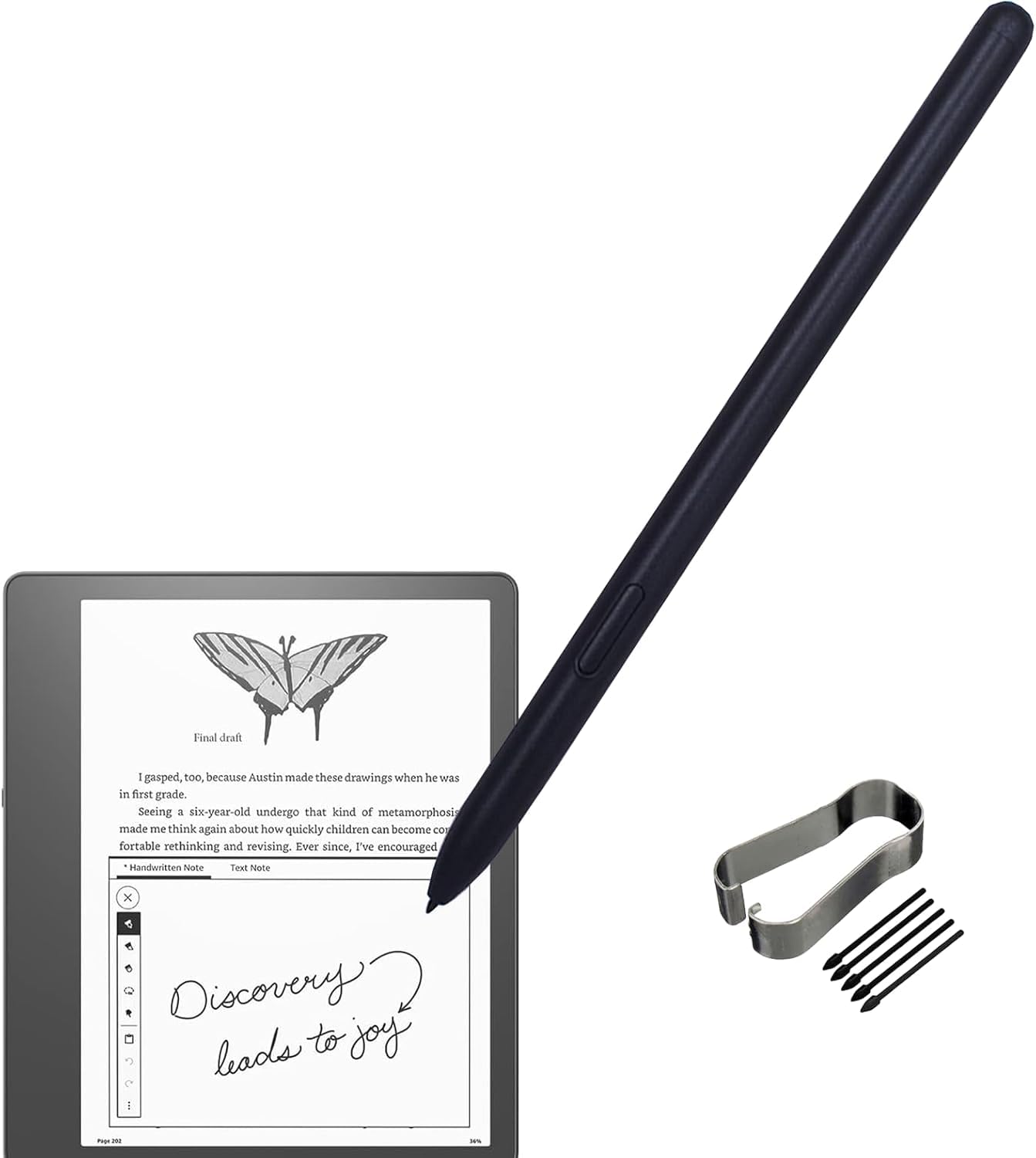 Stylet pour Kindle Scribe Premium Pen compatible avec Kindle et écriture de cahier numérique, remplacement de dessin pour Kindle Scribe Pen avec fixation magnétique, sensibilité à la pression 4096