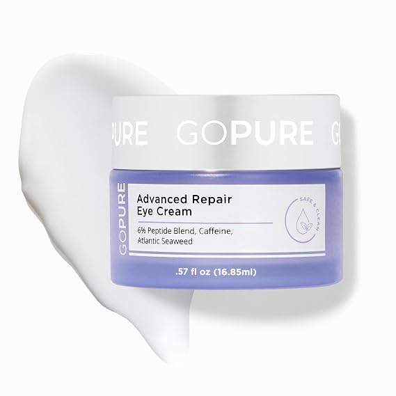 goPure Advanced Repair Eye Cream - Under Eye Cream for Puffiness, Bags, and Dark Circles, Visibly Improve the Look of Fine Lines, Wrinkles, and Crows Feet - 0.57 fl oz