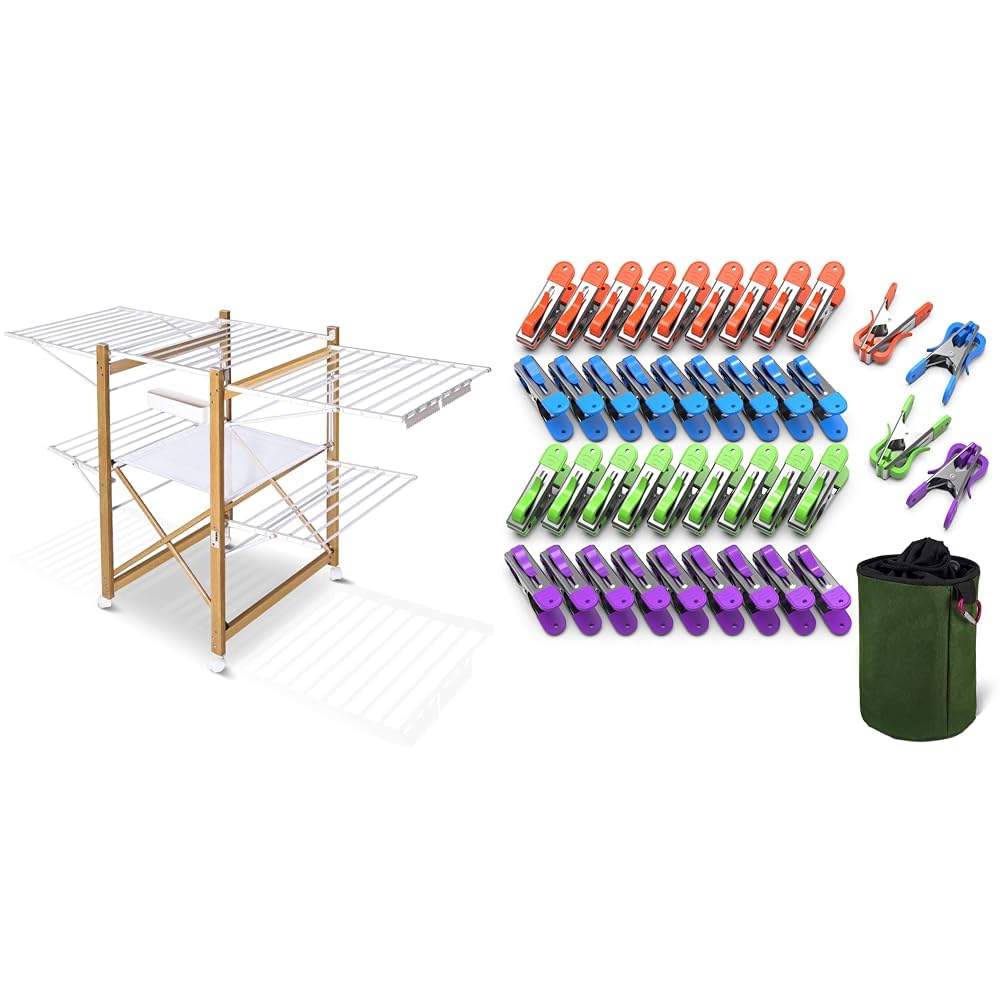 Séchoir à linge vounot extensible avec pinces inox