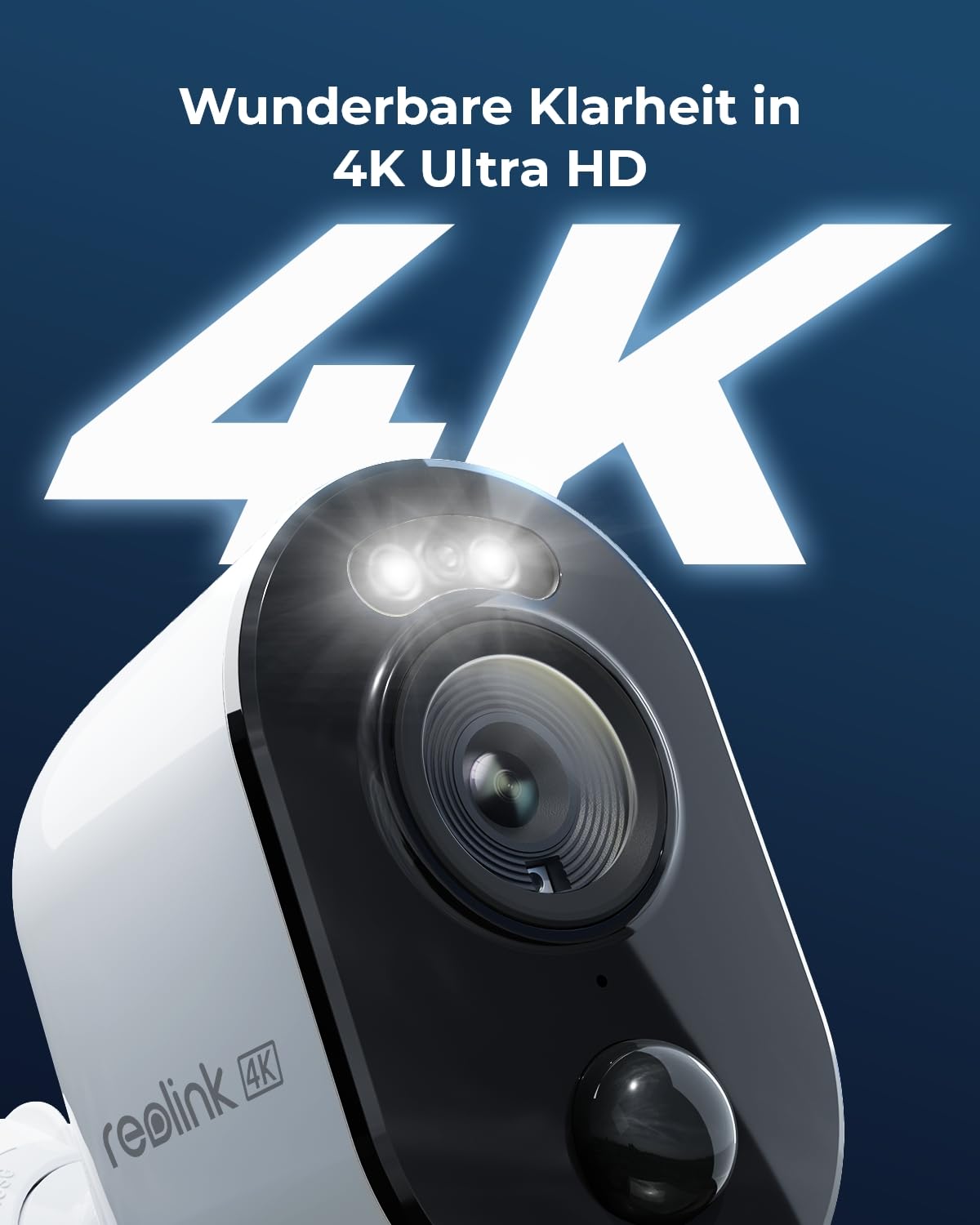 Reolink 4K Überwachungskamera Aussen Akku Kabellos, Farbnachtsicht | KI Erkennung, 2,4/5GHz WLAN IP Kamera Outdoor mit Spotlight, Keine Monatsgebühr, Zeitraffer, 2-Wege-Audio, Argus 3 Ultra