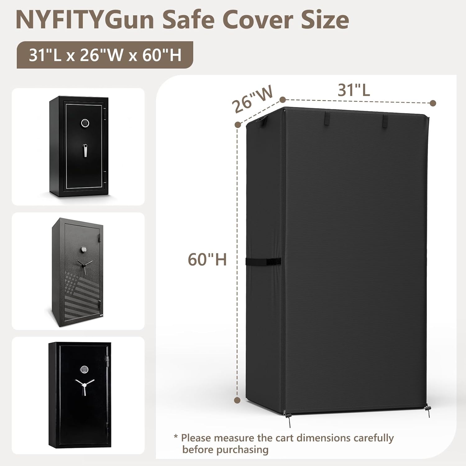 Gun Safe Cover,Heavy Duty Oxford Fabric Waterproof Dustproof Gun Cabinet Cover for Rifles and Pistols