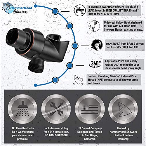 image for HammerHead Showers All Metal Shower Head Holder for Hand Held Showerhe