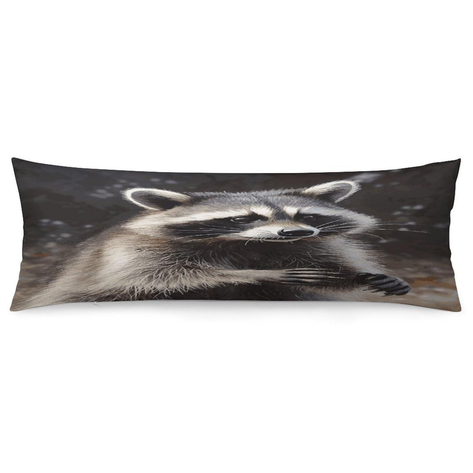 Raccoon Body Pillow Cover Luxury Long Body Pillow Pillowcase with Hidden Zipper Breathable Soft Cozy Pillow Case Wrinkle Fade Resistant Pillowcase 20''×54''