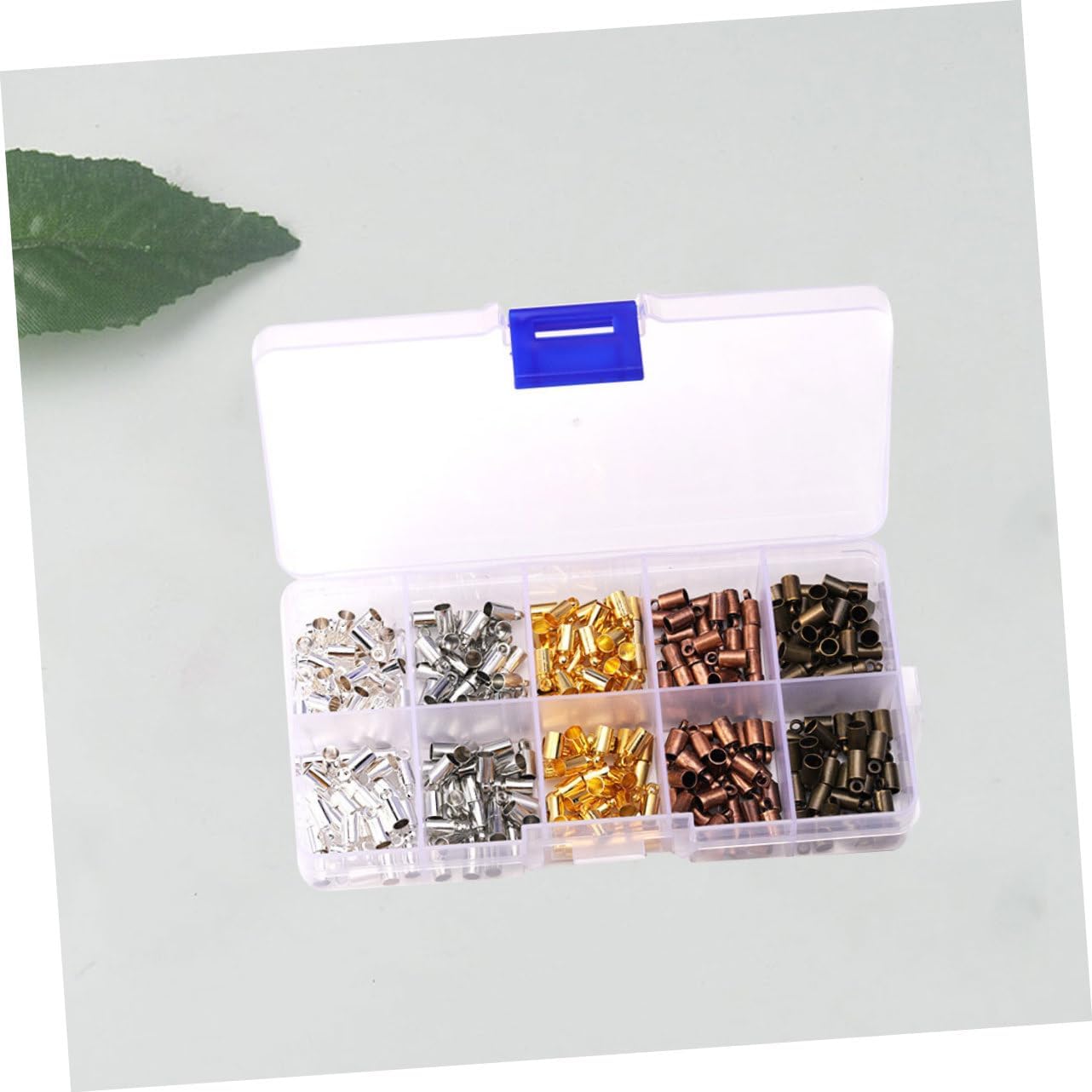 300PCS Brass Cord End Caps for Jewelry Making DIY Tassel Caps Necklace Accessories Kit Compatible with Leather Suede Satin Cord Craft Supplies