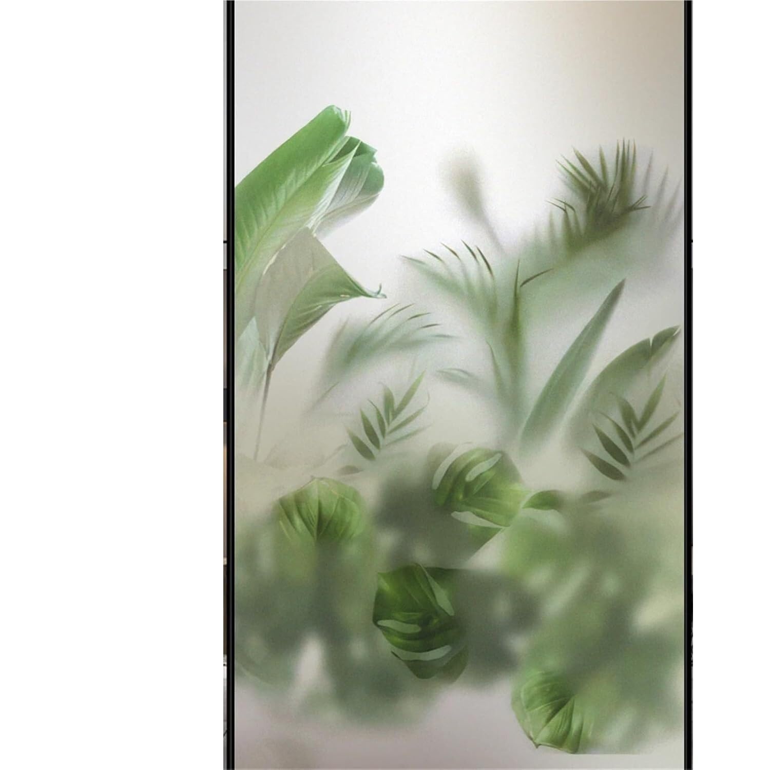 Window Film Electrostatic Glass Stickers,Privacy Film, Heat Control Static Cling Green Plants(40X60cm WXH)