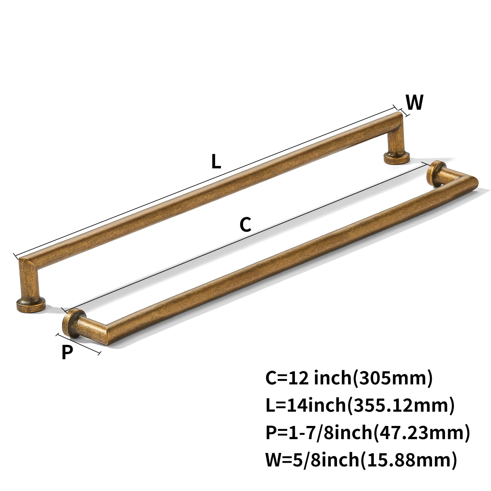 KHTUMEWARE-80348 Champagne Bronze Appliance Pulls CTC 12 in (305 mm) in Champagne Bronze — KHTUMEWARE