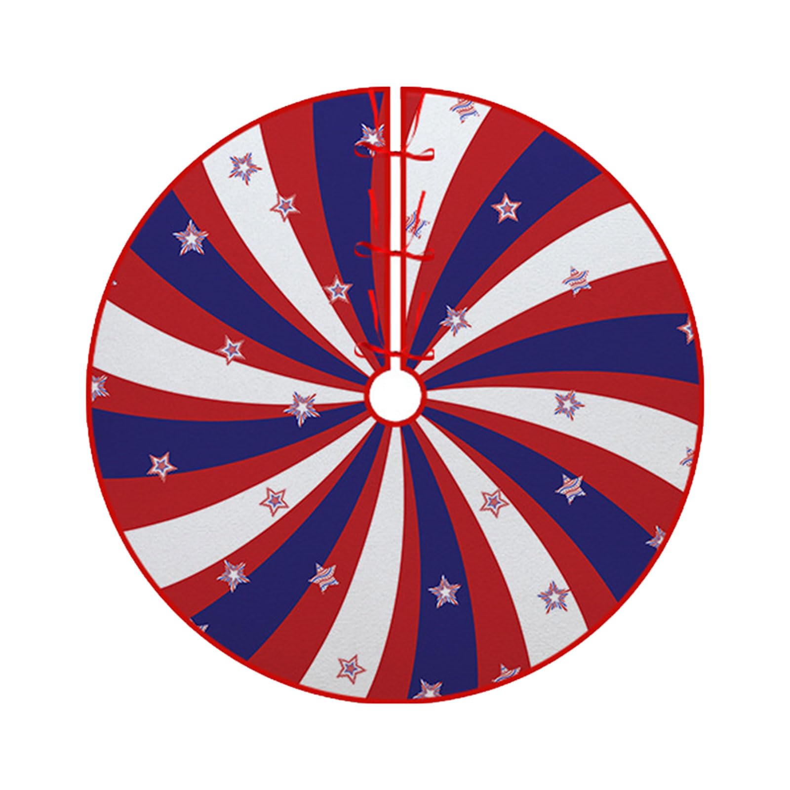 Msioytog 70Cm Independence Day Themed Plush Tree Skirt Washable Polyester Tree Mat For Christmas And National Festival Celebration Living Room Celebratory Mat