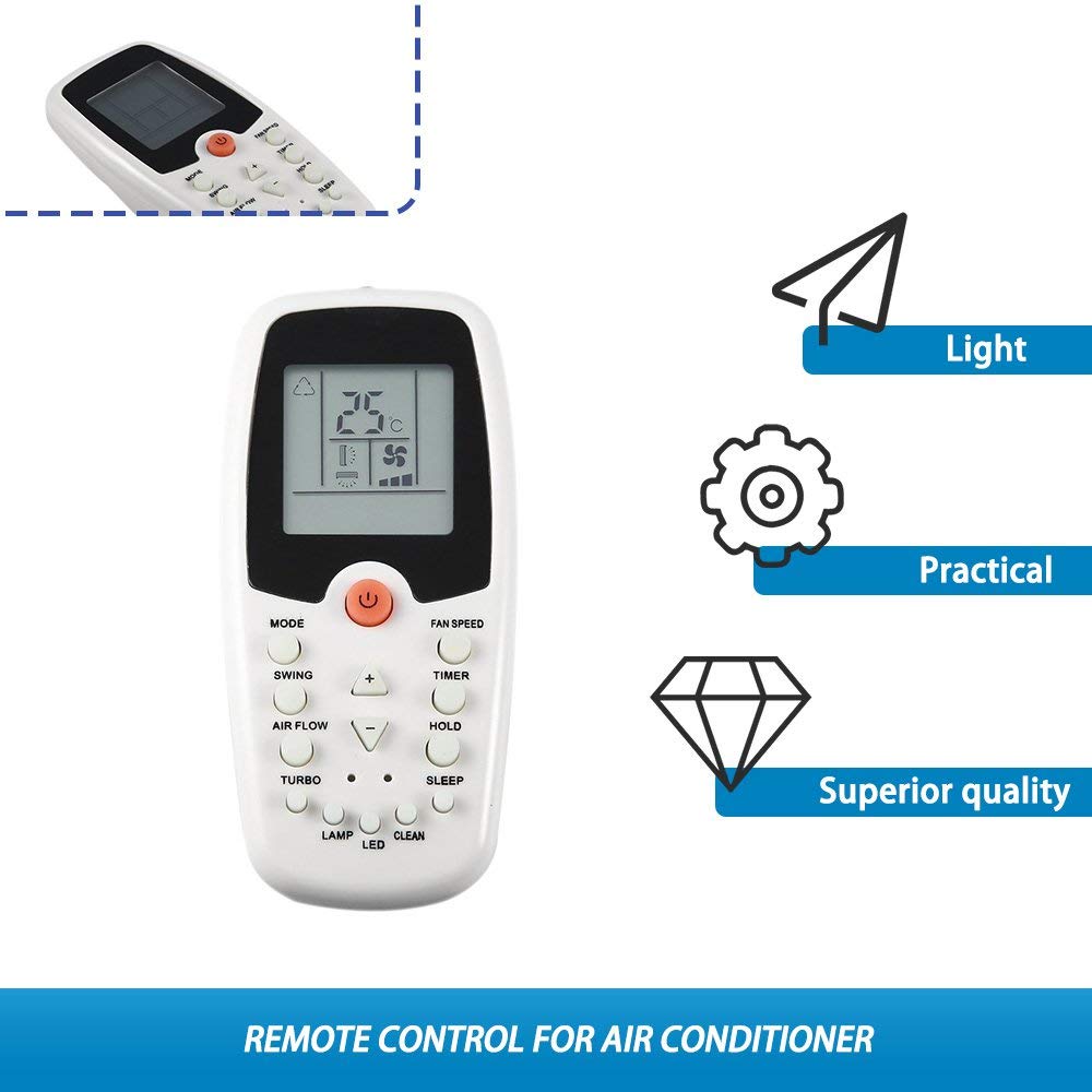 Sostituzione Telecomando universale Smart Climatizzatore per ZH/EZ-01 AC A/C Telecomando per climatizzatore-Grigio