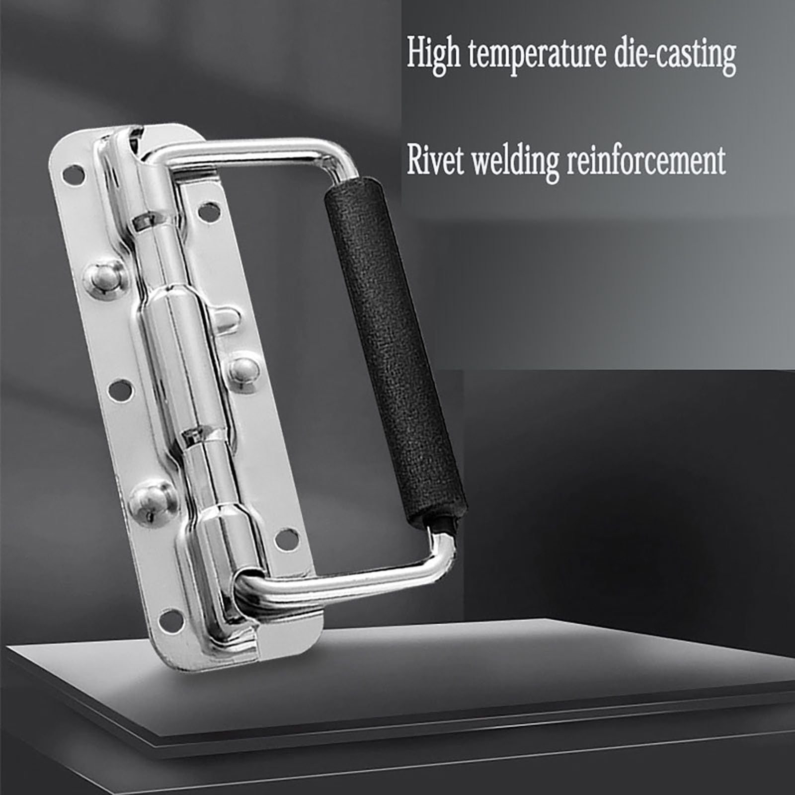Meijeegu 304 Stainless Steel Folding Handle Toolbox Activity Handle Wooden Box Ring Handle Industrial Equipment Box Spring Handle 120 mm - Image 3