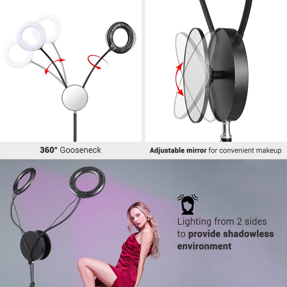 Amazon.co.jp: AW 7インチ RGB デュアルLEDリングライト 12