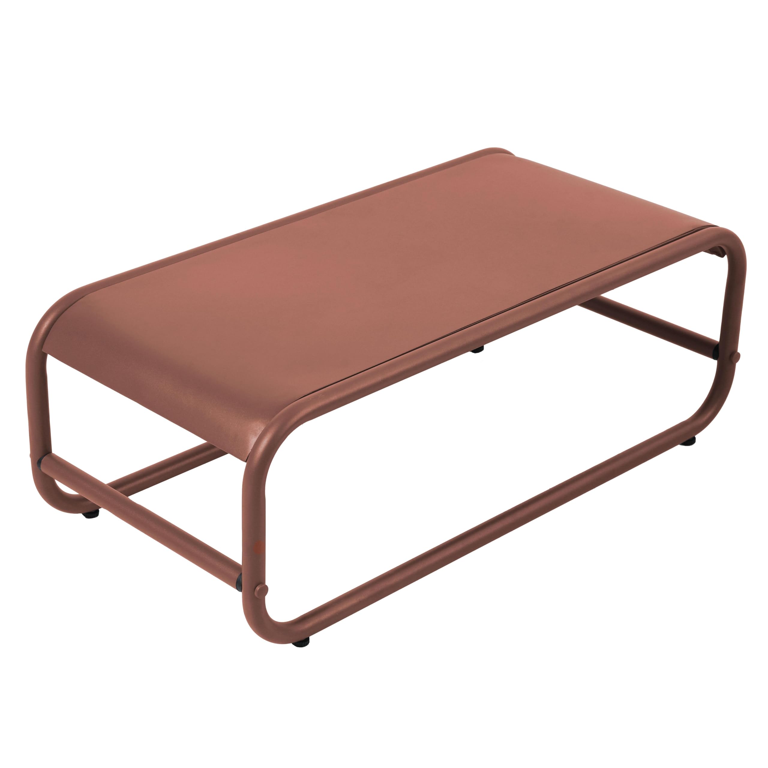 Oviala Table Basse de Jardin en métal 85x40x30 cm Terracotta - Mixi