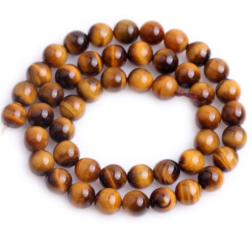 GEM-Inside Natural AAA Grade 8mm Gold Yellow Tiger Eye Round Gemstone Semi Precious Loose Beads for Jewellery Making 15" - Image 4