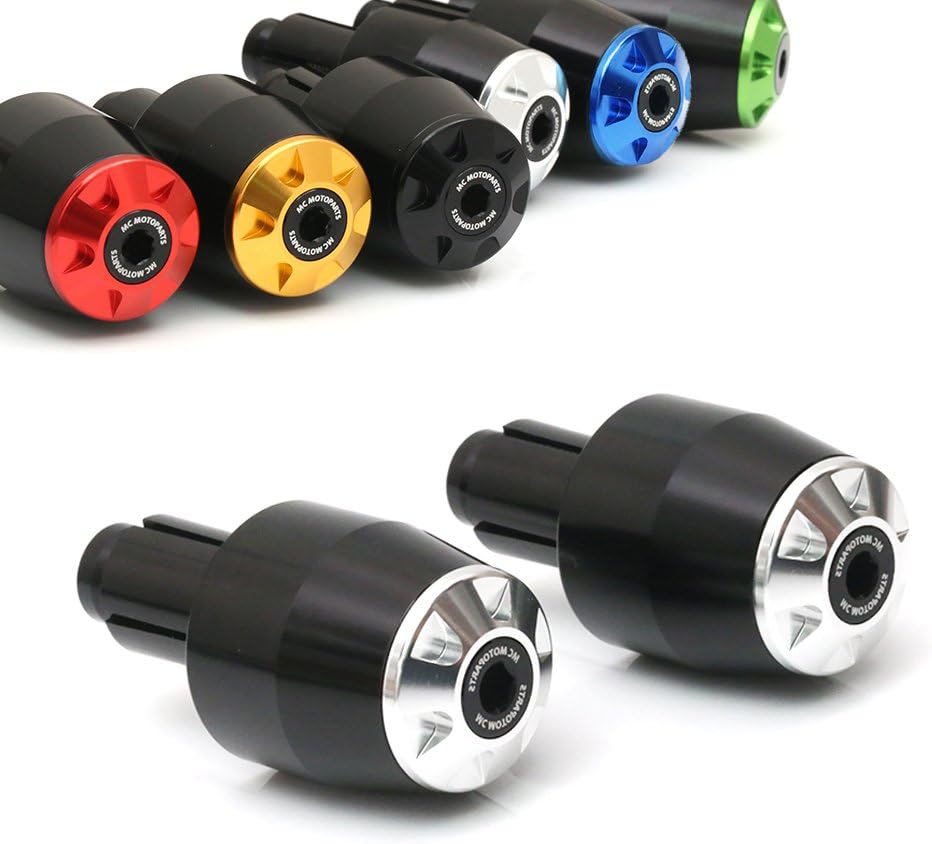 MC MOTOPARTS STORM CNC Bar Ends Compatible with GSX1300R 2008-2018 09 10 11 12 13 14 15 16 17 (Black)