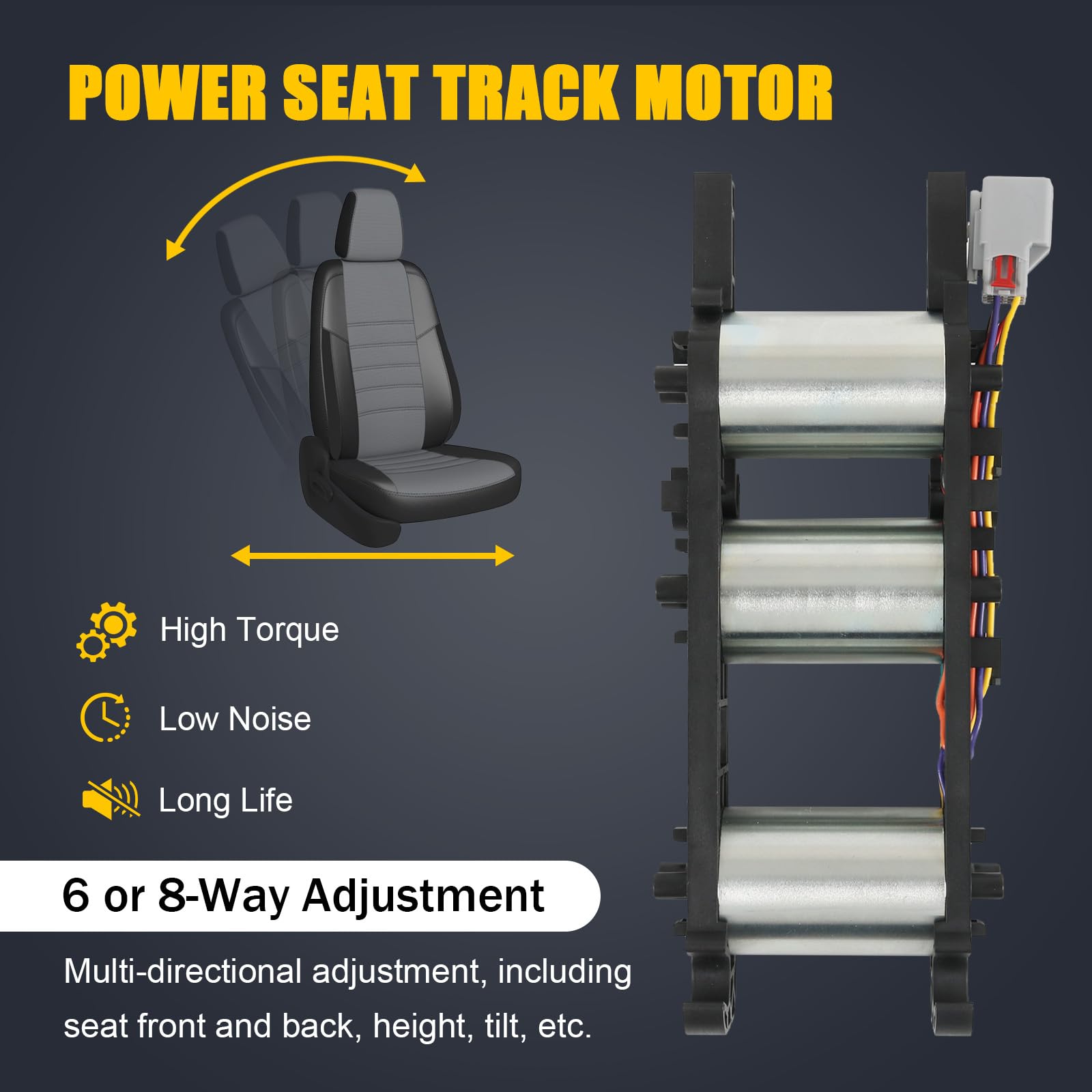 Motor de asiento eléctrico de 6 u 8 vías sin memoria compatible con Chevy Silverado Suburban Tahoe Avalanche GMC Sierra Yukon Cadillac Escalade 2007-2014 Reemplaza # L0060111