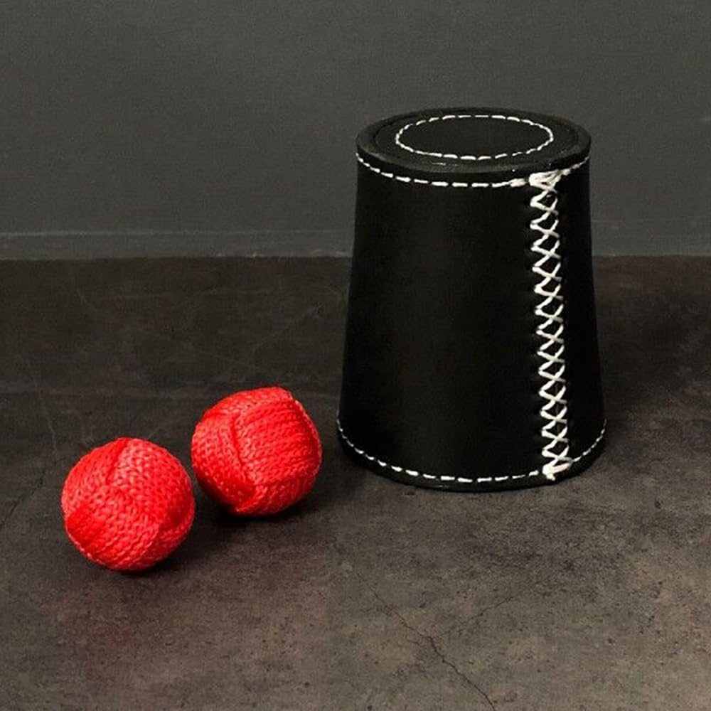blue-ther Leather Chop Cup Magic Tricks Appear Vanish Ball Magician Close Up Illusions Props Gimmick Mentalism Magica Cup Tour de Magie