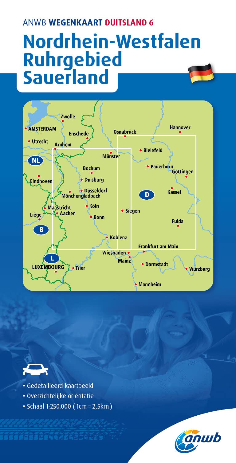 North Rhine-Westphalia / Ruhr Area / Sauerland road map (6) (Wegenkaart)
