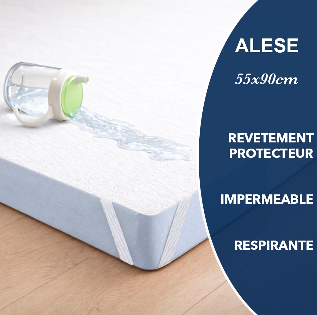 Protector de Colchón - 100% Impermeable - Cubrecolchón Cuna (55 x 90 cm)