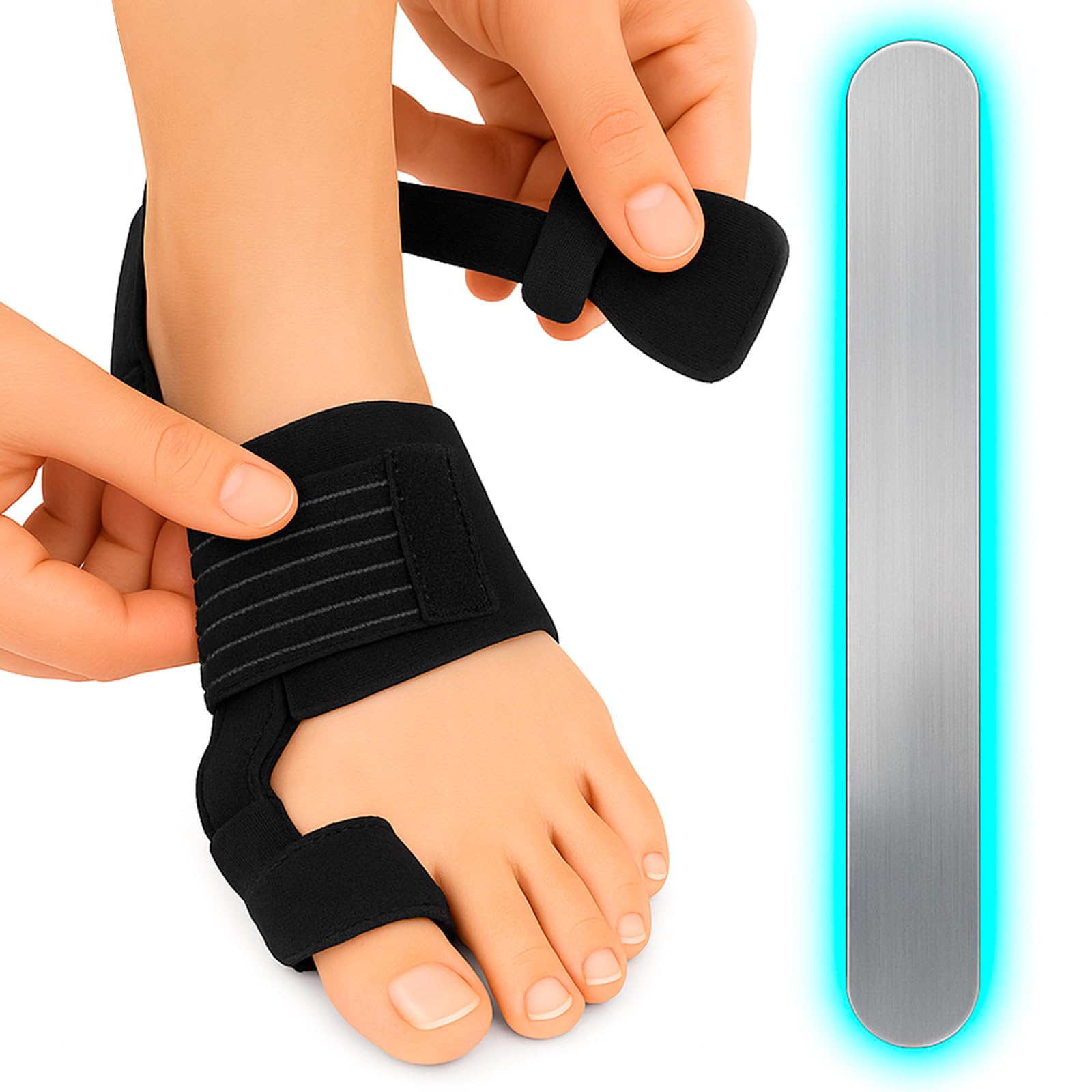 Vive Bunion Corrector for Women & Men (2 Pack) - Big Toe Straightener and Separator - Hallux Valgus Splint for Pain Relief - Adjustable Orthopedic