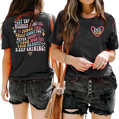 Mental Health Shirt for Women Let Them Misunderstand You T-Shirt Inspirational Graphic Tees Motivational Gift Tops2