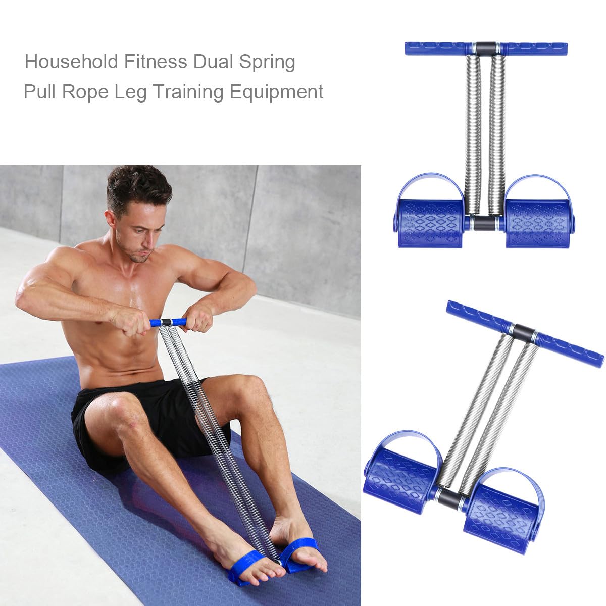 Mikikit tavola elastica passo-passo rafforzamento gamba palestra estrattore idoneità alla pedalata fune di trazione in acciaio attrezzature per il fitness Blue