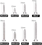 Hilitchi 285-Piece Stainless Steel Phillips Flat Head Self Tapping Screw Assortment Kit (Flat Head)