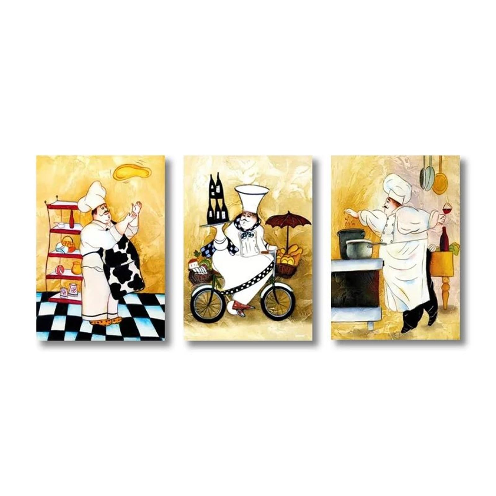 Tableau pizza et gâteau en toile abstraite XENITE 45x60cm pour décoration de cuisine