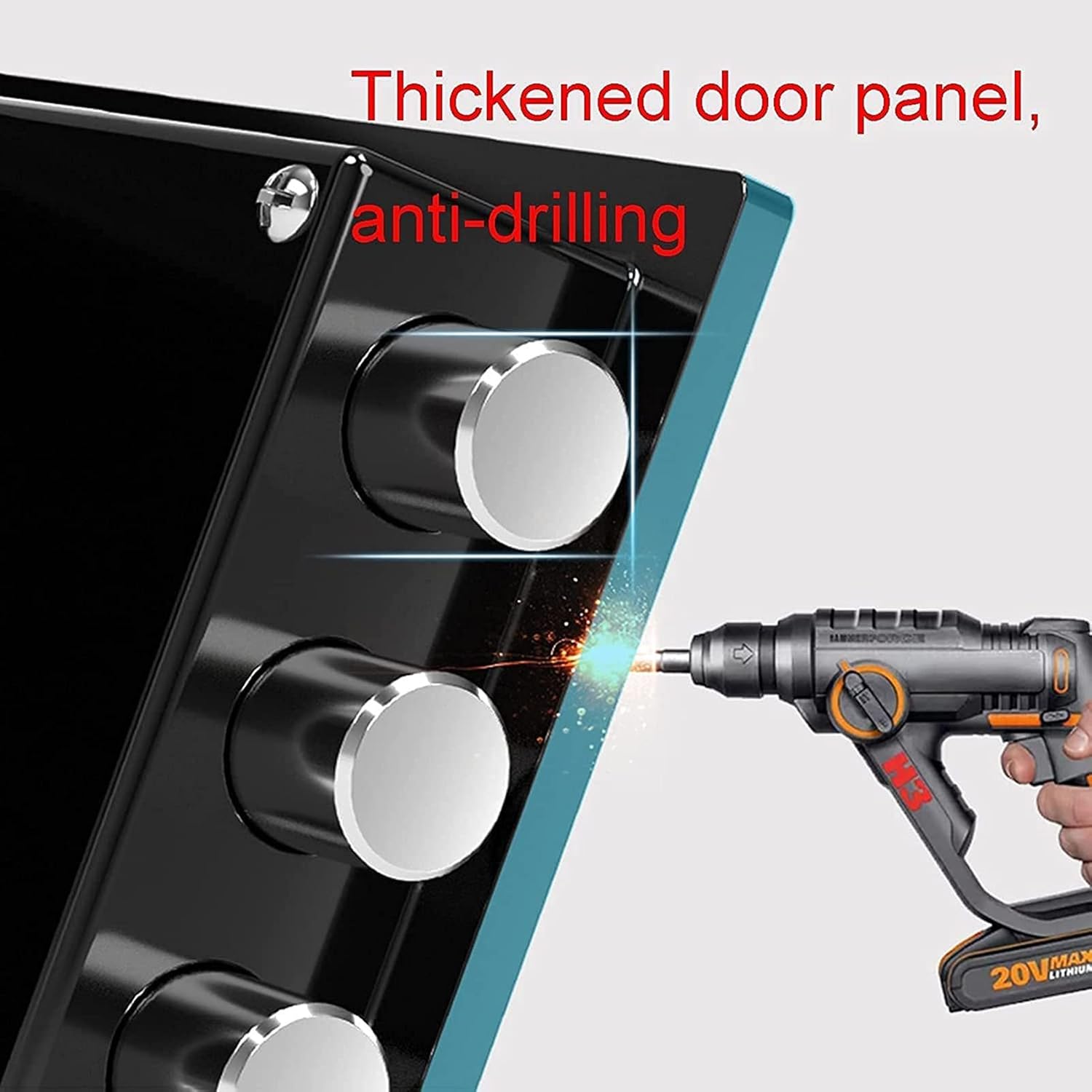 Safe Box Fireproof Waterproof Safe Safes Fireproof and Anti-Theft Safe Box, Cash Drawer, Steel Security File ge Cabinet, Household Small Size 25cm/30cm High, with Key Code Lock for Home Office