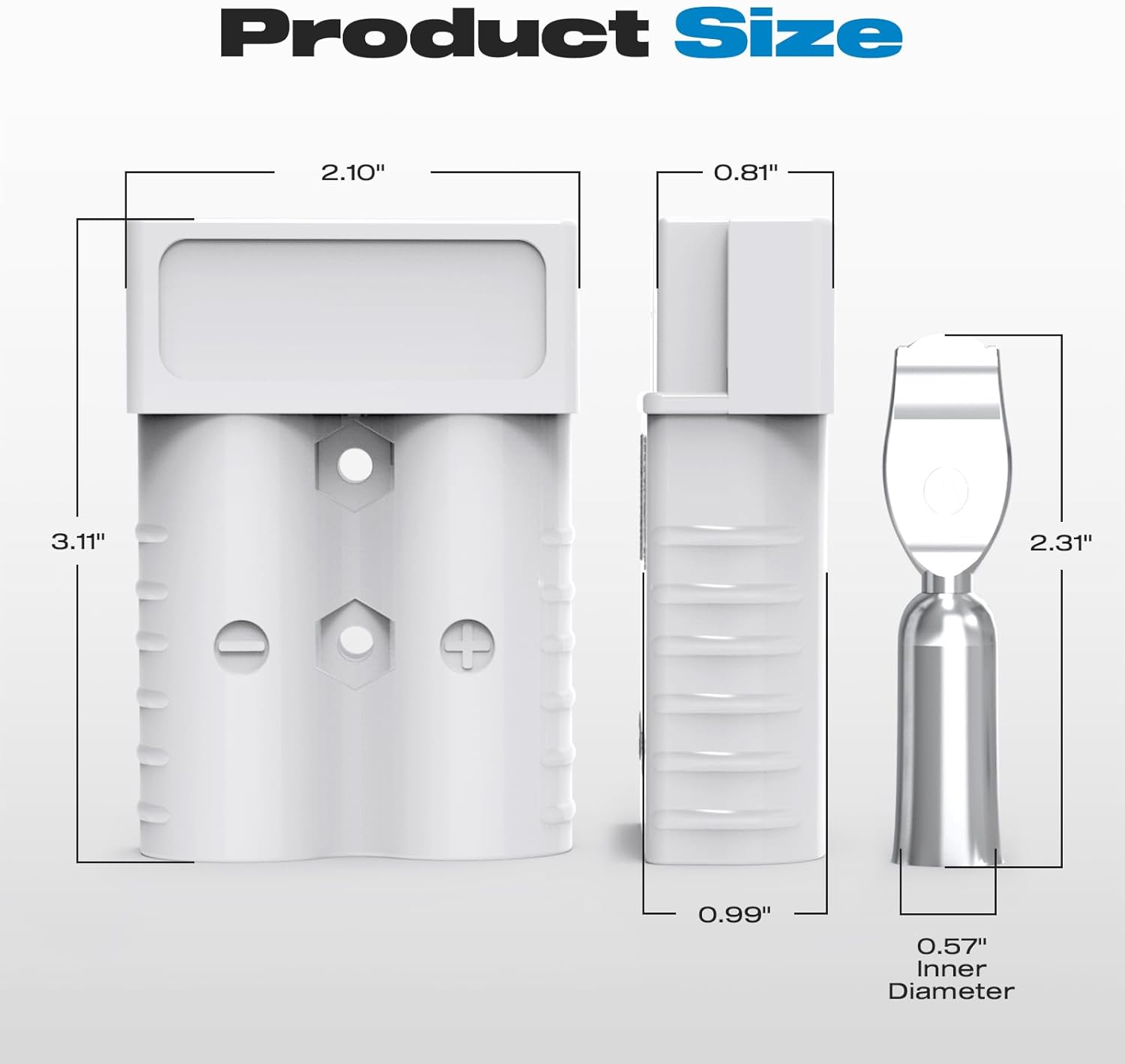 Anderson Connector, 350Amp Battery Quick Disconnect 2/0AWG 600V Heavy-Duty Winch Wiring Kit for Towing (4Pack) - Gray