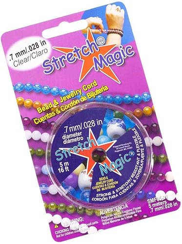 Pepperell Stretch Magic Bead Jewelry - Cuerda elástica para joyería  Negro perla transparente  5M 25M 100M  0.020 in 0.024 in 0.028 in 0.031 in