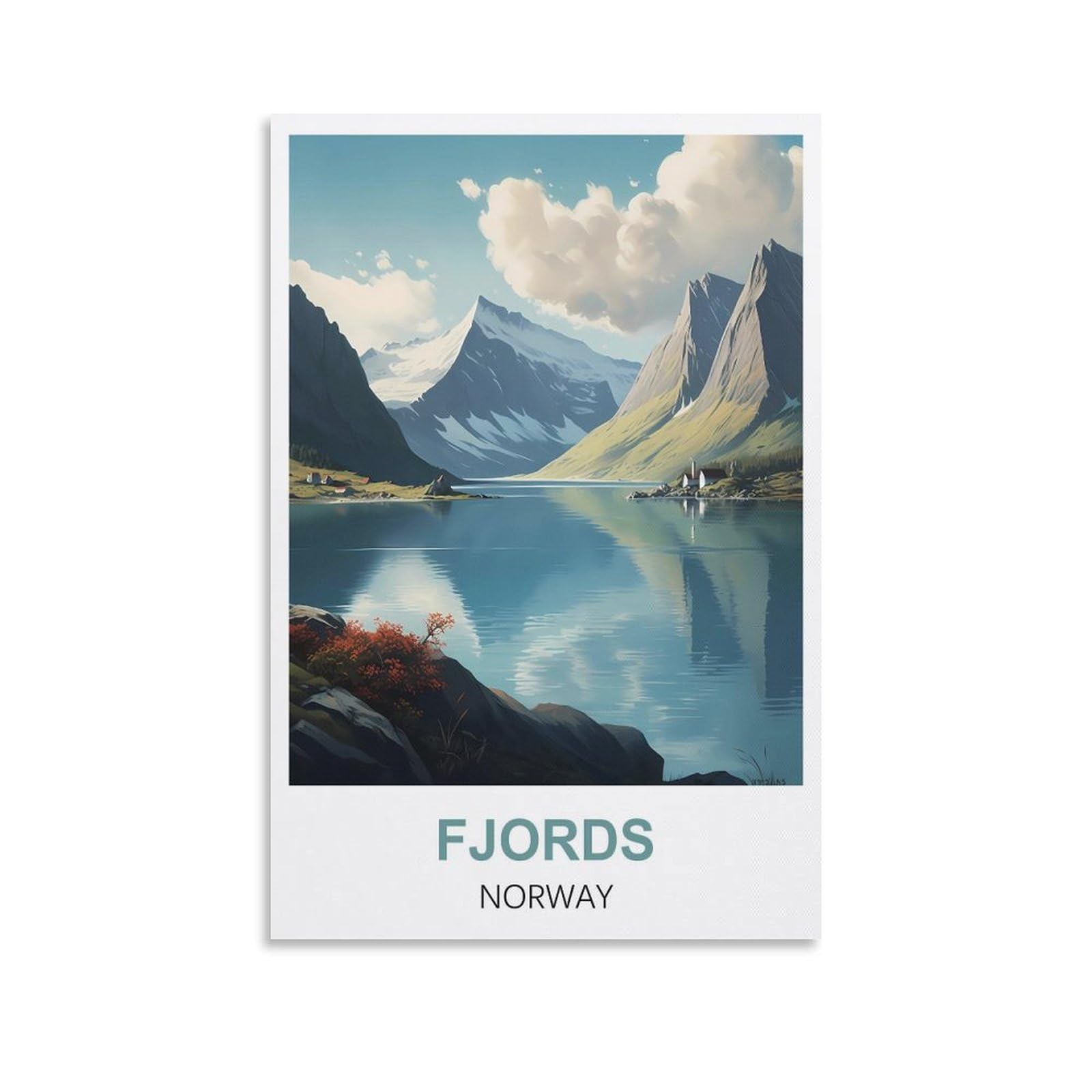 Ezmlfa A085 Paint By Numbers For Adults Fjords Norway Diy Digital Painting For Beginners Wall Decor Drawing Gift 30X40cm