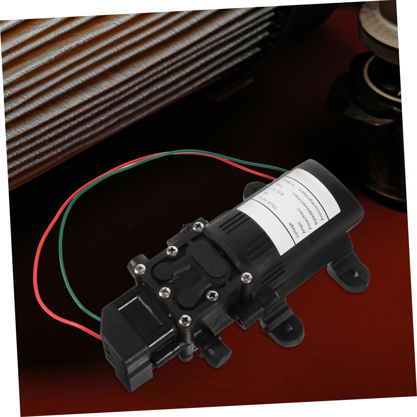 PLAFOPE Bomba de Agua Eléctrica de 12v y 70w, Mini Bomba de Agua de Plástico Negra Gran Caudal y Fácil Instalación para Transferencia y Adición de Líquidos